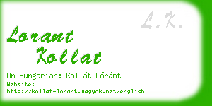 lorant kollat business card
